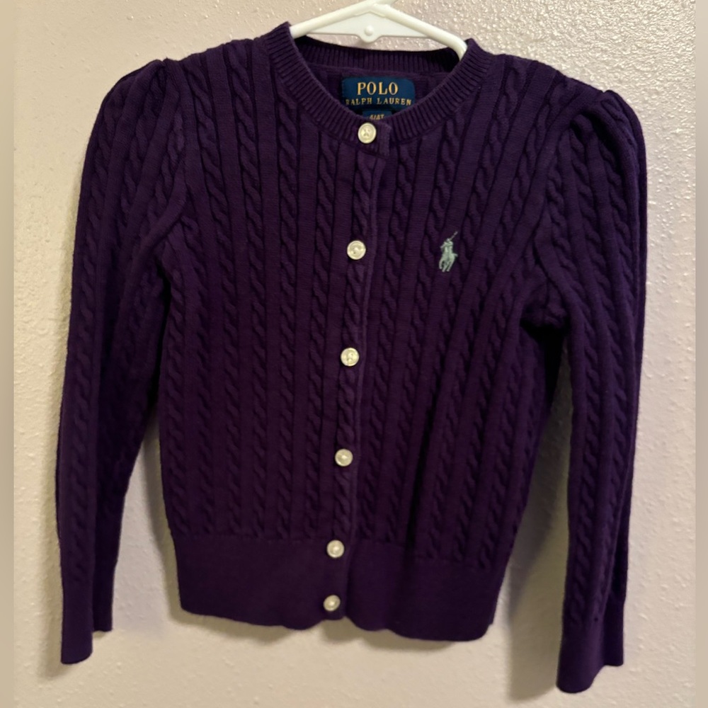 Polo by Ralph Lauren Purple Cable Knit Sweater Girls 4T